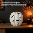 thumbnail image 3 of Halloween Decorations White Pumpkin Resin Statue with Black Bat and Star , Seasonal Tabletop Halloween Decor for Home, Entryway,Shelf or Party Display, 3 of 5