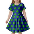 thumbnail image 2 of HOWPAY Dresses for Girls Short Sleeve A-Line Flowy Tank Dresses Polka Print Loose Fit Lightweight Summer Party Casual Sundress Blue, 2 of 4
