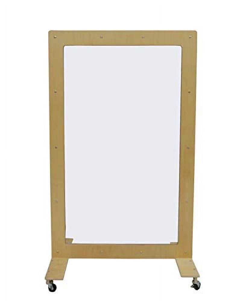 Wood Designs Clear Room Divider w Wheels, 60"H x 36"W See-Thru Room Divider, Highly Durable Scratch & Shatter Resistant Acrylic Partition for Commercial Or Personal Use