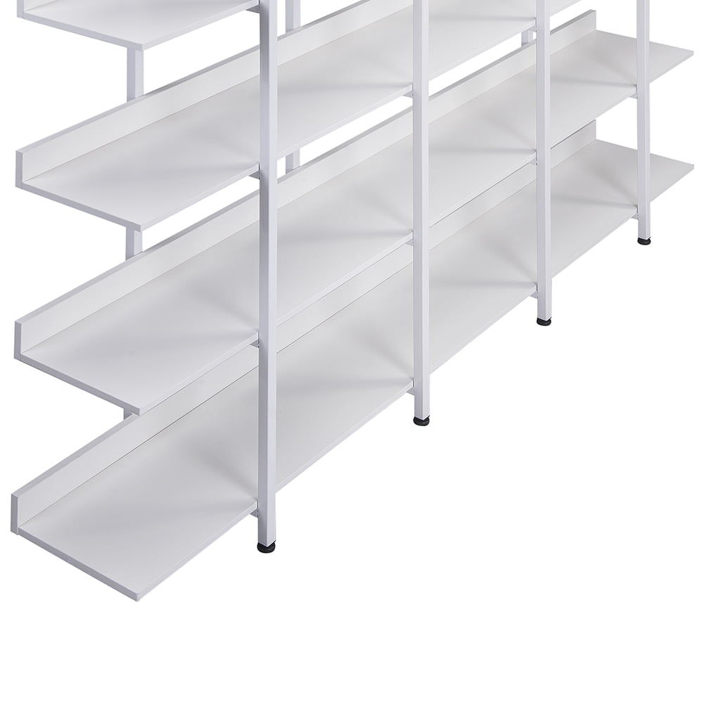 Kepooman 5-Tier Bookshelf, Modern Industrial Style Book Shelf, Wood and Metal Bookcase Furniture for Home & Office, White Kepooman 5-Tier Bookshelf, Modern Industrial Style Book Shelf, Wood and Metal Bookcase Furniture for Home & Office, White