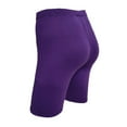 thumbnail image 4 of WHLBF Women's Women's Plus Size Pants Three Part Leggings, Sports Shorts, Shaping Three Part Pants Purple 8(L), 4 of 4