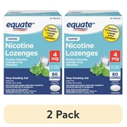(2 pack) Equate Nicotine Lozenge 4 mg, Stop Smoking Aid, Ice Mint Flavor, Coated, 80 Count
