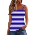 thumbnail image 2 of Womens Tank Tops Striped Printing Round Neck Sleeveless Suspender Camisole Tank Summer Clothes, 2 of 6