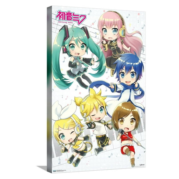 Hatsune Miku - Chibi Canvas Wall Poster, 14.725" x 22.375"
