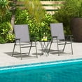 thumbnail image 4 of Costway 2pcs Patio Folding Portable Dining Chairs Metal Frame Armrests Outdoor Gray, 4 of 9
