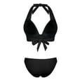 thumbnail image 6 of Hilor Women's Two Piece Swimsuits Sexy Triangle Bikini Set Halter Push Up Bathing Suits, 6 of 7
