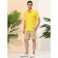 thumbnail image 4 of INSPIRE CHIC Camisa de lunares de verano para hombre, camisas hawaianas con patrón de manga corta y botones Amarillo S, 4 of 6