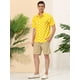 thumbnail image 4 of INSPIRE CHIC Camisa de lunares de verano para hombre, camisas hawaianas con patrón de manga corta y botones Amarillo M, 4 of 6