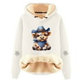 thumbnail image 2 of Christmas Hoodie For Women Highland Cow Print Casual Loose Fit Cozy Sweatshirt Warm Soft Xmas Blouses Long Sleeve Pullover Tops Fall Winter Loungewear Outfits Clothes, 2 of 3