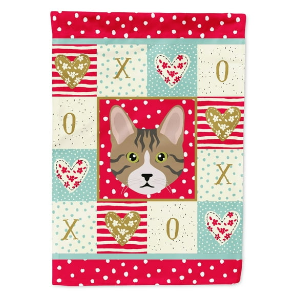 Carolines Treasures CK5112GF Dragon Li Cat Love Flag Garden Size Small multicolor