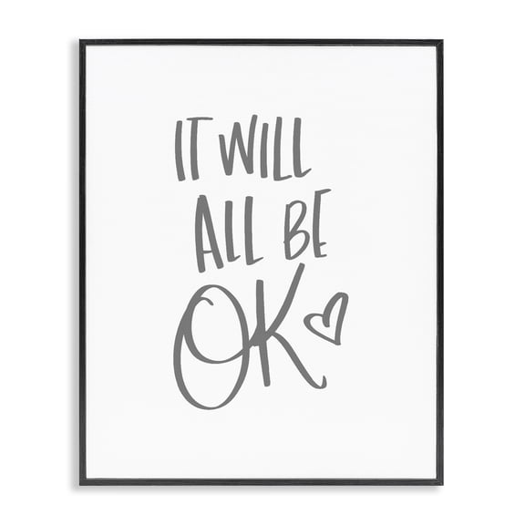 Stupell Industries Cottage It Will All Be Okay Quote Black Framed Giclee Art, 11 x 14, by SD Graphics Studio