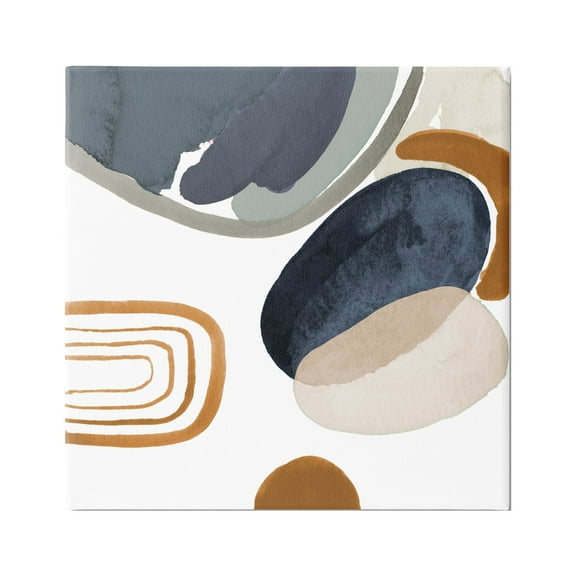 Stupell Industries Abstract Rounded Shapes Striped Pattern Watercolor Detail Painting Gallery Wrapped Canvas Print Wall Art, Design by Lanie Loreth