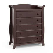 Angle View: Storkcraft Avalon 5 Drawer Universal Dresser Espresso