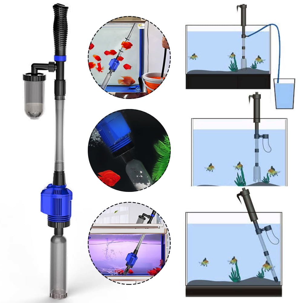Aquarium Fish Tank Gravel Sand Cleaner 16w Electric Fish Tank Vacuum Cleaner with Telescopic Sleeve Aquarium Gravel Cleaner Kit 1.6M Maximum Lift