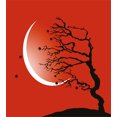 thumbnail image 3 of Ambesonne Nature Duvet Cover Sets, Digital Scene Tree Moon, 2-King, Red Black White, 3 of 7