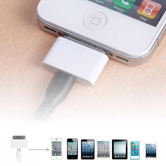 Hembra Micro USB a macho para Apple 30 Pin iPhone4 4S 3G 3GS Adaptador de cargador Ndcxsfigh Para estrenar