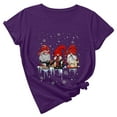 thumbnail image 2 of jsaierl Christmas Shirt Women Christmas Gnome Print Tops Tee Short Sleeve Crewneck Cute Three Gnomes Casual Holiday Shirts, 2 of 7