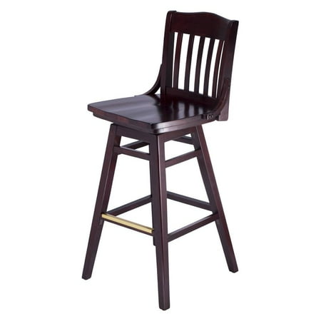 Mahogany Swivel Stool - Schoolhouse Swivel Bar Stool in Dark Mahogany