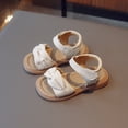 thumbnail image 2 of Duqingm Sandals Toddler Kids Girls Boys Sandals with Cork Footbed Adjustable Strap Toddler Casual Slides Sandals Open Toes Flat Beige,5.5, 2 of 7