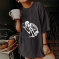 thumbnail image 2 of Blusa de manga corta con estampado de luna y sol de calavera con mangas caídas vintage para mujer Fridja  gope2847, 2 of 9
