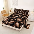 thumbnail image 2 of Castle Fairy Football Print King Sheets 4pcs, Ball Gamer Bedding, Black Brown White,1 Fitted Sheet, 1 Flat Sheet and 2 Pillowcases, 2 of 6