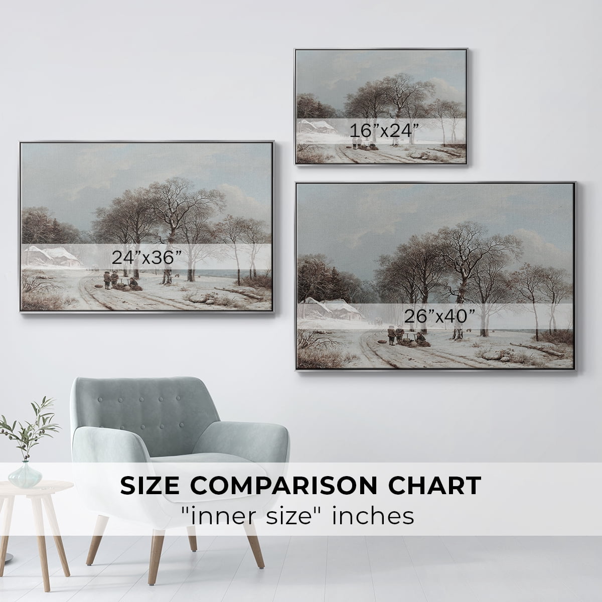 Vintage Landscape-CCLXX By Wexford Home Framed in Silver Wood Gallery Wrapped Canvas 27 in. x 41 in.