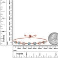 thumbnail image 3 of Gem Stone King 4.26 Ct Round Blue Zircon 18K Rose Gold Plated Silver Lab Grown Diamond Tennis Bracelet for Women (Fully Adjustable up to 9 inch), 3 of 3