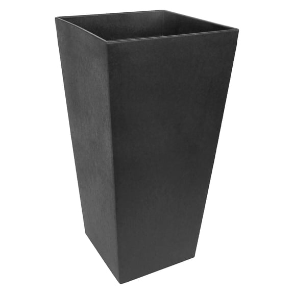 Tierra Verde 15" W x 28" H Large Sonata Tapered Square Planter Black