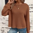thumbnail image 5 of Utoimkio Women's Long Sleeve Tops 2025 Solid Color Shirt Drop Shoulder Boat Neck Tops Loose Fit Casual Blouses for Women, 5 of 9
