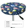 thumbnail image 2 of Colorful Cartoon Funny Cute Shark Round Bar Stool Seat Covers, Elastic Round Chair Cover Stool Seat Slipcover Bar Stool Cushions Round Pad for 12-14 inch, 2 of 5