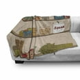 thumbnail image 2 of Kitchen Soft Flannel Fleece Throw Blanket, Shelf Sugar Banana Coffee Cookies Mocha Press Honey Fruits Food Tea Hipster, Cozy Plush for Indoor and Outdoor Use, 70" x 90", Multicolor, by Ambesonne, 2 of 5