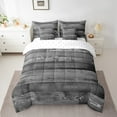 thumbnail image 2 of 7 Piece Rustic Farmhouse Bedding Set Western Twin Comforter Set With Sheets Dark Grey Country Spliced Board Reversible Bed In A Bag Soft Lightweight Bed Set For All Season, 2 of 5