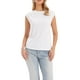 thumbnail image 1 of Top casual para mujer con manga corta, cuello redondo, frente plisado, camiseta básica de punto de verano L blanca, 1 of 6