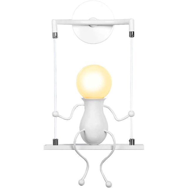 Swing Black X1 Lámpara de pared LED humanoide creativa Aplique de pared LED moderno Lámpara de pared Art Deco Max 60w E27 para habitación de niños, cabecera de dormitorio, escalera, Rojo Verde Cocina, Decoración y Otros