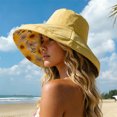 thumbnail image 2 of Summer Sun Hat for Women Floral Print Reversible Wide Brim Hat Sun Protection Cap, 2 of 4