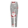 thumbnail image 6 of YOIAVAIOY Womens Christmas Leggings High Waisted Buttery Soft Stretch Ankle Length Tights Fashion Plaid Snowflake Printed Casual Yoga Pants Gray XL, 6 of 6
