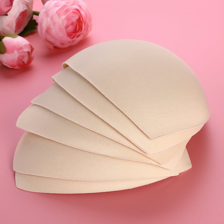 3 Pairs Bra Pad Inserts Removable Bra Pads Sewn Padded for Sports Bra A/B  or C/D,D/E Cup,Skin-Color 