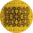 thumbnail image 1 of Ahgly Company Indoor Round Oriental Yellow Industrial Area Rugs, 6' Round, 1 of 4