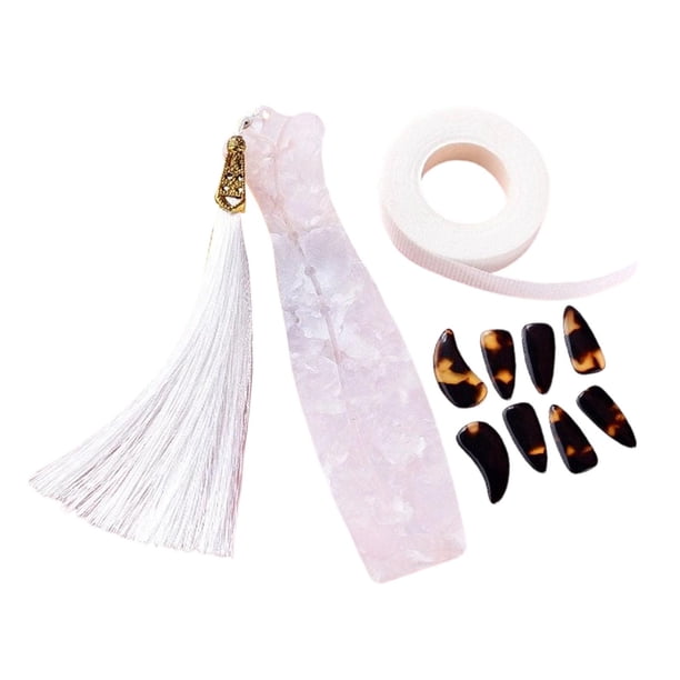 Juego de púas de dedo para guzheng para niños, accesorios para instrumentos musicales con cinta adhesiva. Marrón