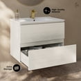 thumbnail image 3 of Liberte 30" Wall-Mounted Bathroom Vanity in White Oak with Sink Top, 3 of 10