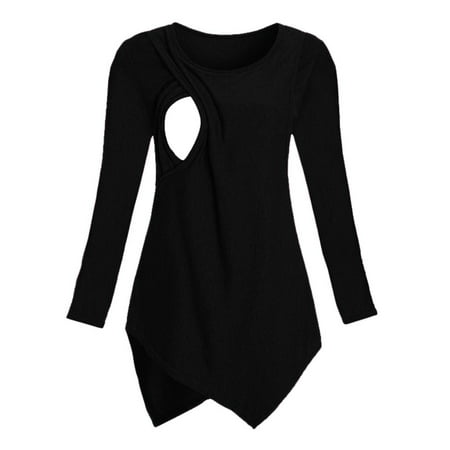 

Wesracia Women Maternity Long Sleeve Layer Nursing Tops T-shirt For Breastfeeding