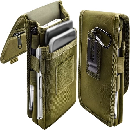GJX Dual Phone Holster, Belt Phone Pouch, Large Smartphone Pouch Cell, Multi-Purpose Cell Phone Case