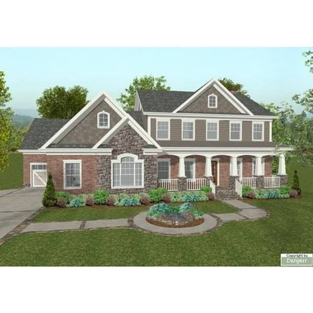 TheHouseDesigners-1034 Construction-Ready Two-Story Traditional House Plan with Basement Foundation (5 Printed