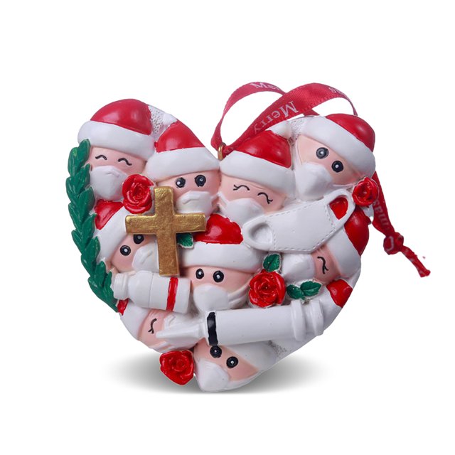 Inteprter Colgante de resina de árbol de Navidad de estilo de dibujos animados, adorno colgante con cuerda roja, decoración de ventana de pared de Kits de decoración para fiestas Tipo 6 Inteprter HA010000-06