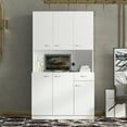 thumbnail image 6 of 70.87" Tall Wardrobe& Kitchen Cabinet, with 6-Doors, 1-Open Shelves and 1-Drawer for bedroom,White, 6 of 14