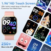 Smart Watch Fits for Android and iPhone 1.96 Smartwatch for Men Women 110+ Sports Modes Fitness Tracker with Answer Make Calls/Message Reminder, IP68 Waterproof for Gift (Pink)