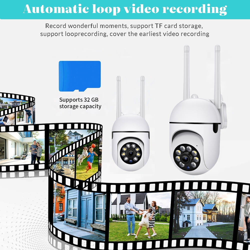 Feoflen Security Camera, 5G HD Wireless Wifi Camera System Home Security Outdoor 1080P Night Vision Cam with SD Slot