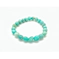 thumbnail image 2 of Natural Blue Amazonite 8-10mm Tumble Shape Smooth Cut Beads Stretchable Bracelet for Men & Women., 2 of 4