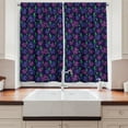 thumbnail image 2 of Ambesonne Dark Purple Kitchen Curtains, Roses Graphics on Dark, 55"x45", Violet Blue Multicolor, 2 of 3