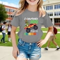 thumbnail image 2 of Tfken Summer T-Shirts For Girls Short Sleeve Crew Neck Letter Print Tops Trendy Casual Back To School Kids Comfortable Shirts Gray Size 2-3 Years, 2 of 4